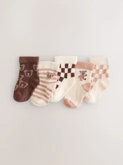 Marron - Lot de 5 chaussettes pour bébé (0mois-2ans)