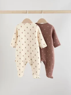 Marron - Lot de 2 dors-bien ours matelassés bébé