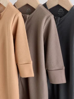 Marron - Lot de 3 dors-bien sans pieds zippés pour bébé (0mois3ans)