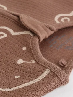 Marron - Lot de 4 dors-bien bébé à imprimé ours avec fermeture éclair bidirectionnelle (0mois-2ans)