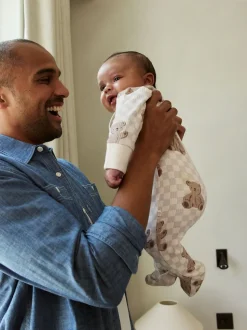 Marron - Lot de 4 dors-bien bébé à imprimé ours avec fermeture éclair bidirectionnelle (0mois-2ans)