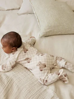 Marron - Lot de 4 dors-bien bébé à imprimé ours avec fermeture éclair bidirectionnelle (0mois-2ans)