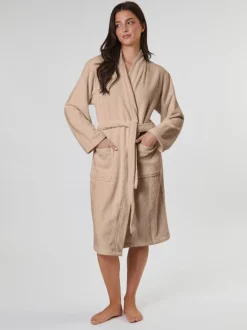 Marron - Loungeable Peignoir classique en éponge