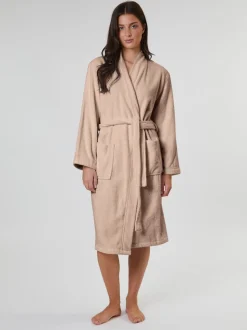 Marron - Loungeable Peignoir classique en éponge