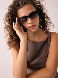 Marron - Lunettes de soleil carrées