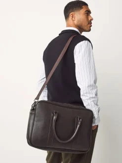 Marron - Mallette en similicuir