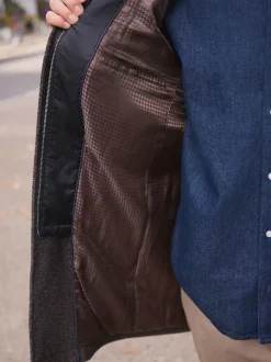 Marron - Manteau en entonnoir Blend en laine avec Vestes sans manches factice