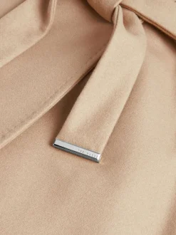 Marron - Manteau Ted Baker Rose mi-long en laine à ceinture