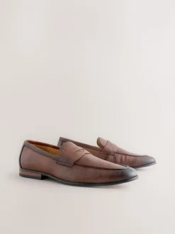 Marron - Mocassins en cuir embossé