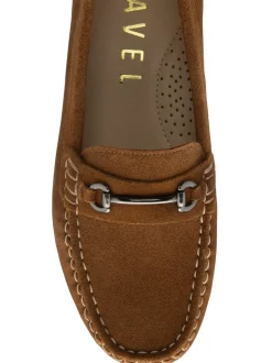 Marron - Mocassins plats Ravel en daim