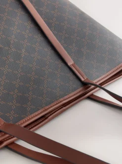 Marron à monogramme - Grand Sac épaule