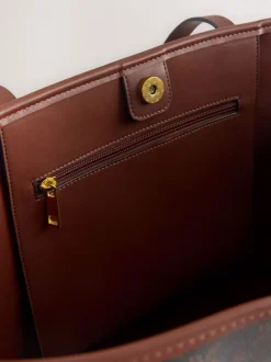 Marron à monogramme - Grand Sac épaule