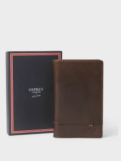 Marron - Osprey London portefeuille de robe en cuir micro cuir