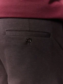 Marron - Pantalon élégant à taille élastique avec contenu en laine