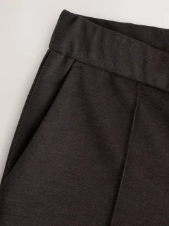 Marron - Pantalon élégant à taille élastique avec contenu en laine