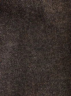 Marron - Pantalons élégants texturés et fuselés coupe standard avec laine