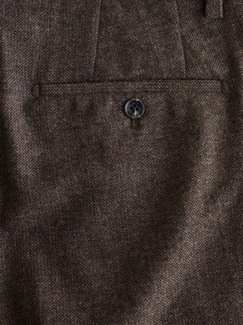 Marron - Pantalons élégants texturés et fuselés coupe standard avec laine