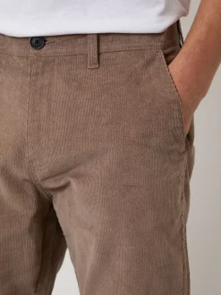 Marron - Pantalons Threadbare coupe droite en velours côtelé extensible