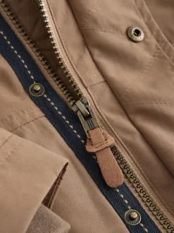 Marron - Parka imperméable doublée de borg (3mois-7ans)