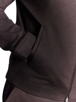 Marron - Premium Smart Col cheminée zippé avec laine