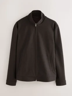 Marron - Premium Smart Col cheminée zippé avec laine