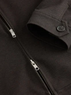 Marron - Premium Smart Col cheminée zippé avec laine