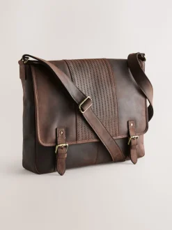 Marron - Sac messager 100% cuir