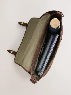 Marron - Sac messager 100% cuir