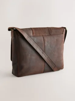 Marron - Sac messager 100% cuir