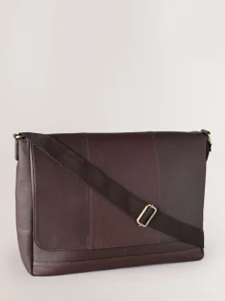 Marron - Signature Leather Messenger Bag