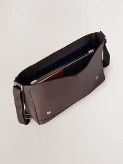 Marron - Signature Leather Messenger Bag
