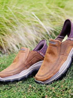 Marron - Skechers Respected Elgin Slip In Shoes