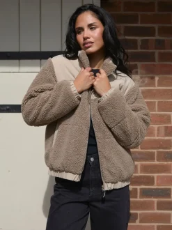 Marron - South Beach Borg Doudoune zippée