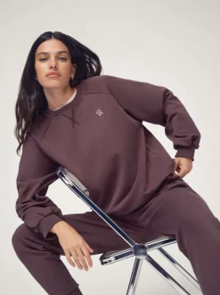 Marron - Sweat-shirt OSIA oversize à col rond