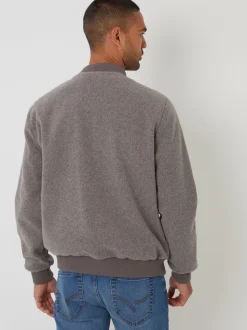 Marron - Threadbare bomber brossé en fausse laine