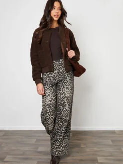 Marron - Threadbare Borg aviateur imitation peau de mouton