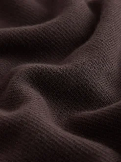 Marron - Uni - Pull N.Premium Coupe classique 100% Coton Premium à fermeture éclair