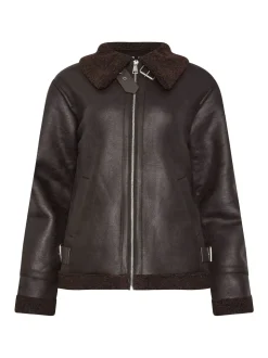 Marron - Veste aviateur Long Tall Sally à coutures fuselées