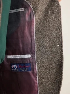 Marron - Veste de costume habillé Abraham Moon en 100% laine britannique Donegal