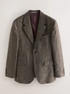 Marron - Veste de costume habillé Abraham Moon en 100% laine britannique Donegal