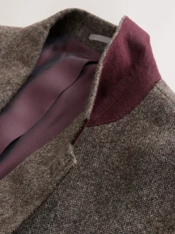 Marron - Veste de costume habillé Abraham Moon en 100% laine britannique Donegal