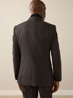 Marron - Veste de Costume Coupe ajustée Signature Cerruti en laine italienne à dents de chiot