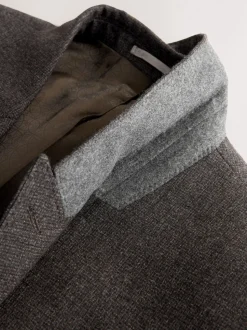 Marron - Veste de Costume Coupe ajustée Signature Cerruti en laine italienne à dents de chiot