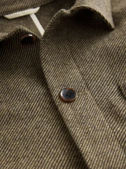 Marron - Veste en sergé texturé élégant avec laine