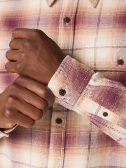 Marron - Vérifiez chemise à manches longues