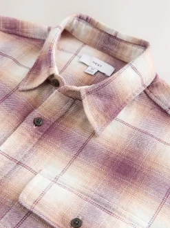 Marron - Vérifiez chemise à manches longues