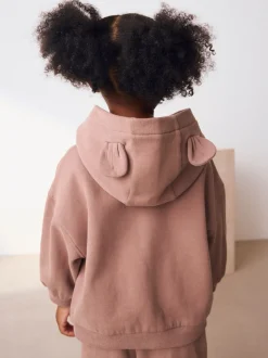 Marron café - Sweat à capuche zippé (3mths-7yrs)