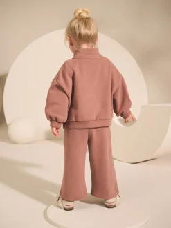 Marron café - Sweat-shirt à col zippé (3mois-7ans)