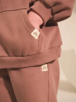 Marron café - Sweat-shirt à col zippé (3mois-7ans)