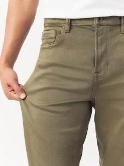 Marron champignon - Ajustement droit - Jeans stretch de confort